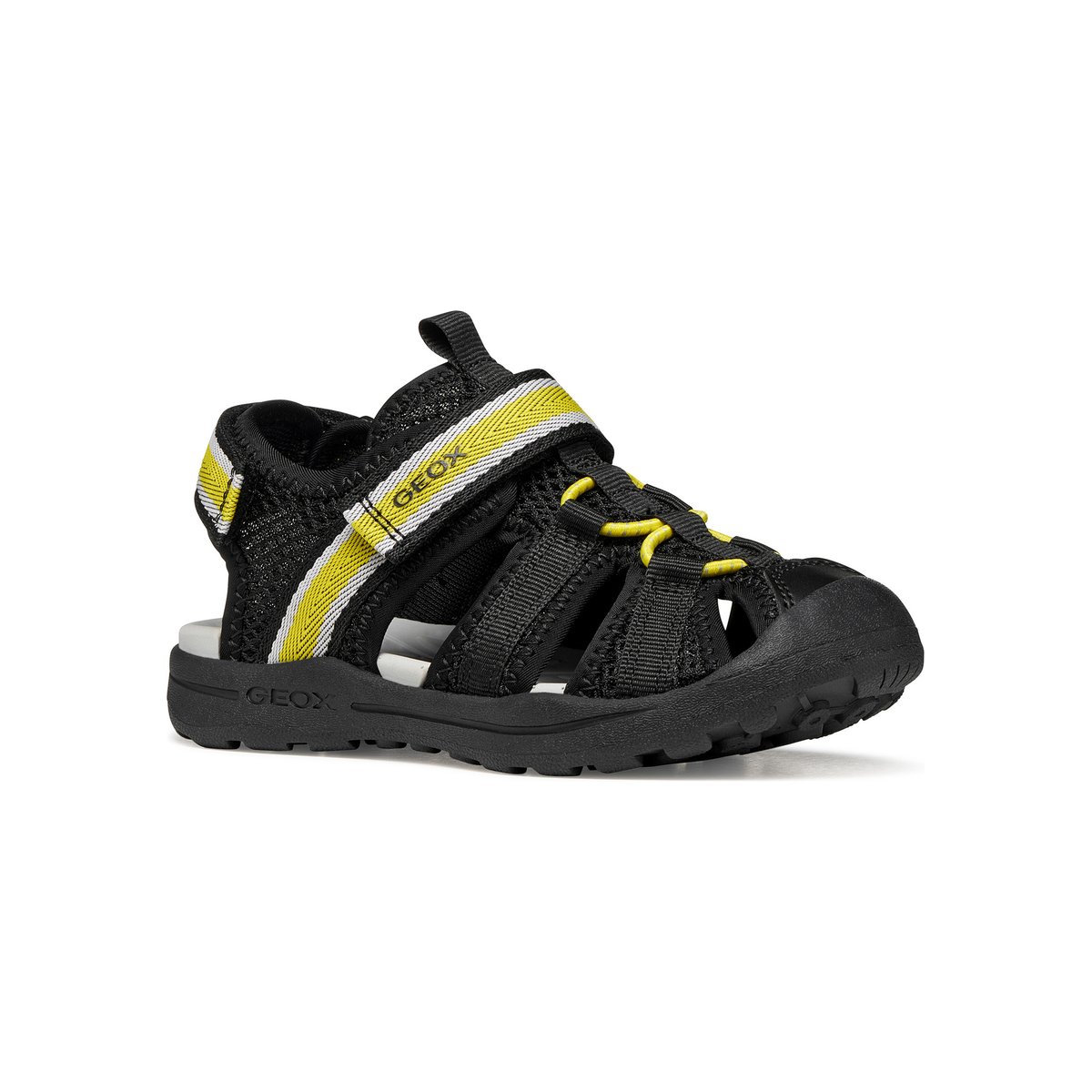 Sandales J VANIETT noir/jaune, GEOX