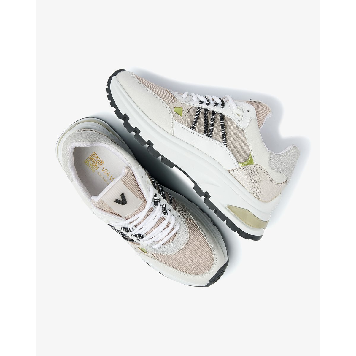 Baskets en cuir LIZ DAE blanc, VIA VAI