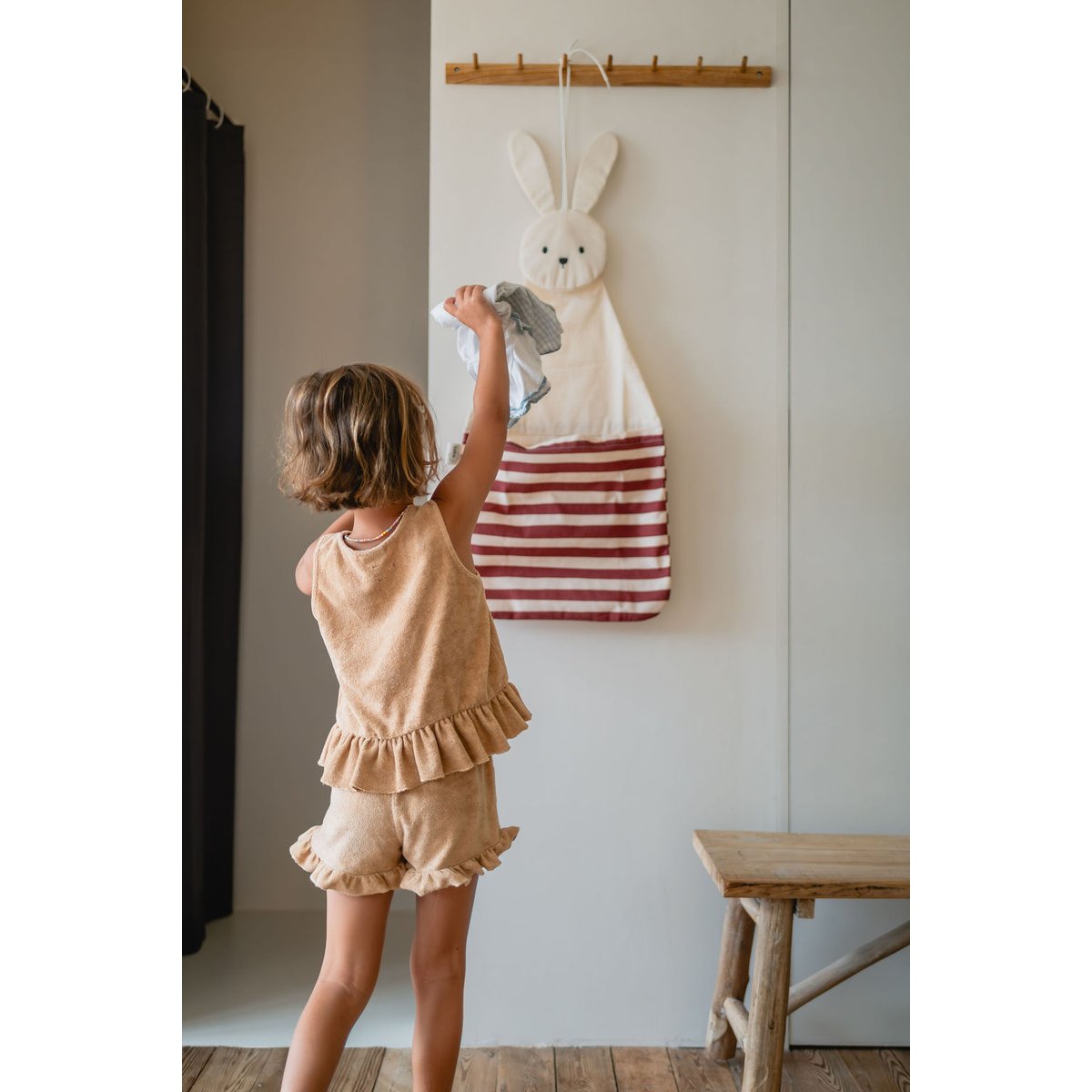 play&go - rangement mural & sac - bunny ecru/rouge, PLAY ET GO
