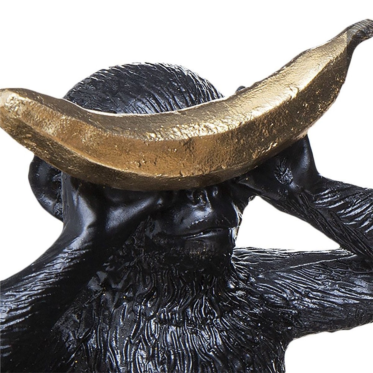 Objet résine singe sagesse noir, ATMOSPHERA