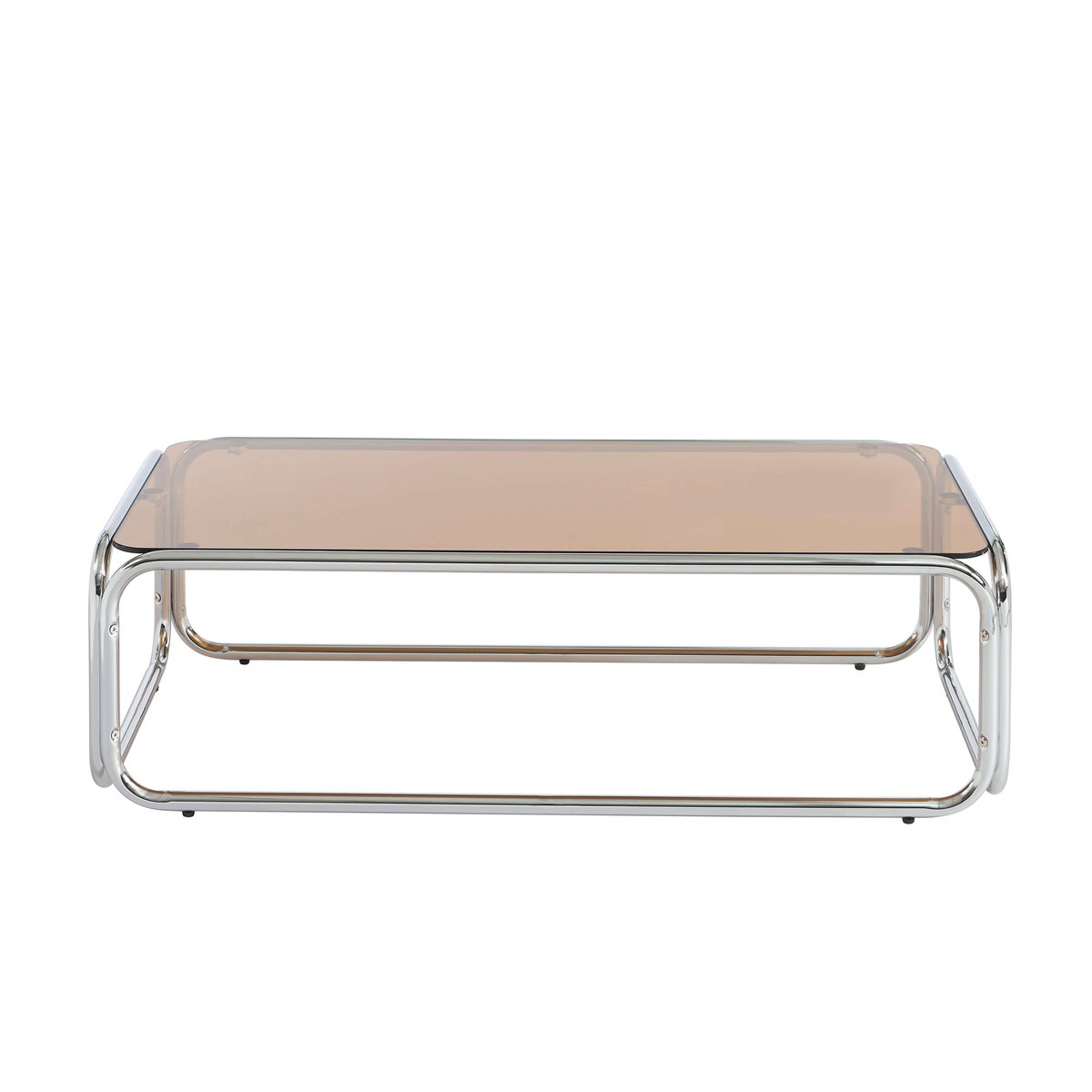 Table basse en verre trempé MAGGY orange foncé, SORELH