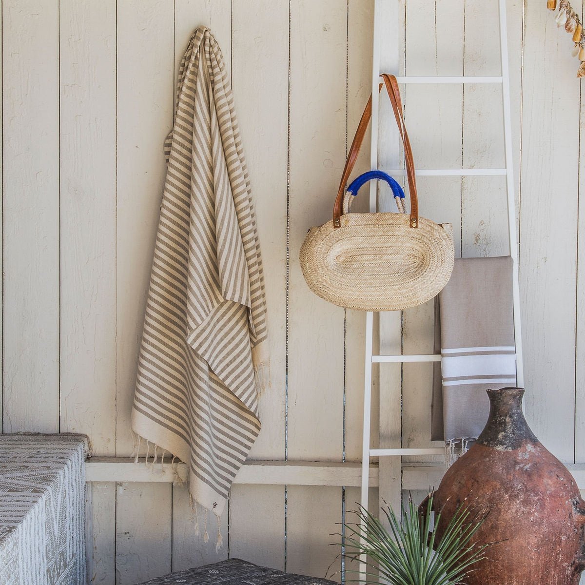 Fouta coton HOSSEGOR taupe, FEBRONIE