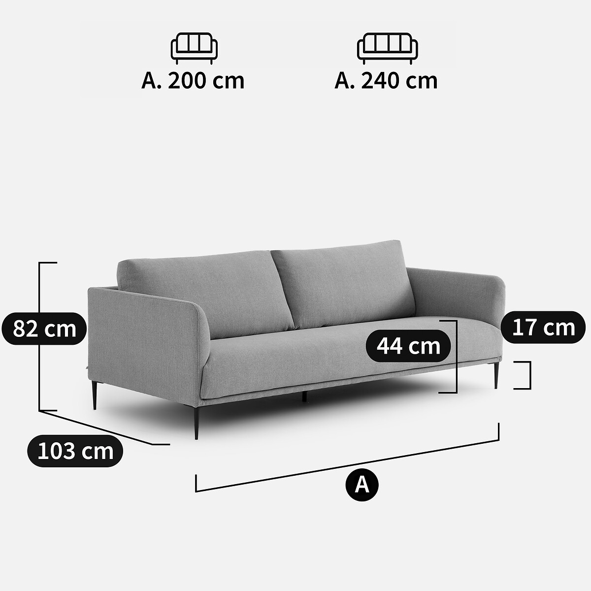 3- of 4-zitsbank, van gerecycled chenille, OSCAR, ontwerp van Emmanuel Gallina brons, EMMANUEL GALLINA X AM.PM