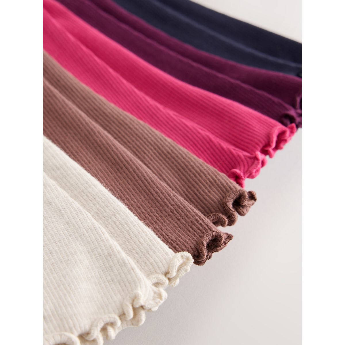 Lot de 5 leggings côtelés évasés prune, NEXT