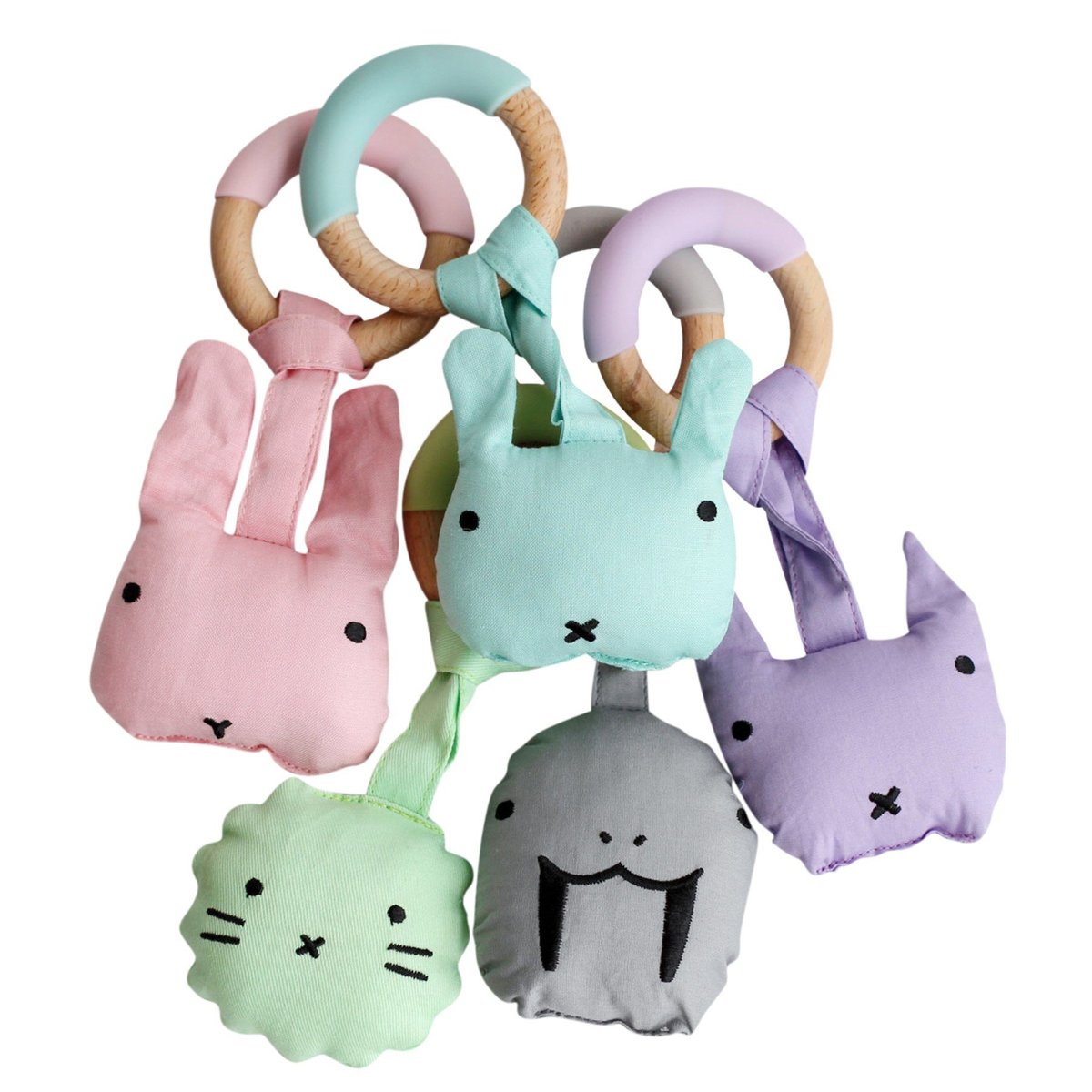 Anneau dentition bois et silicone gris, SEVIRA KIDS