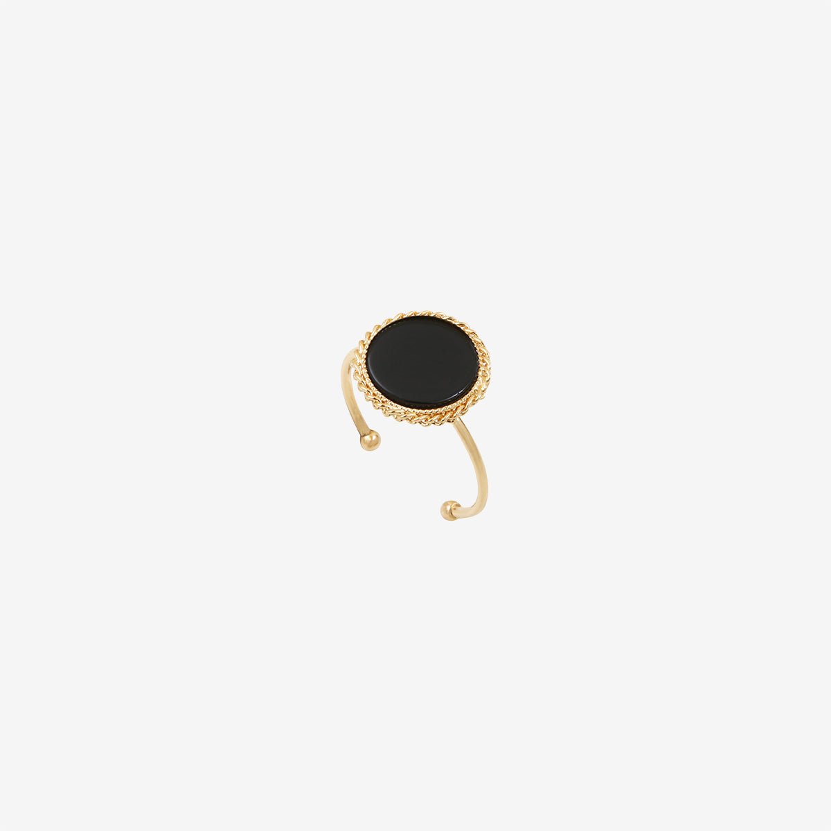 Bague onyx plaquée or - lady onyx noir, CAROLINE NAJMAN