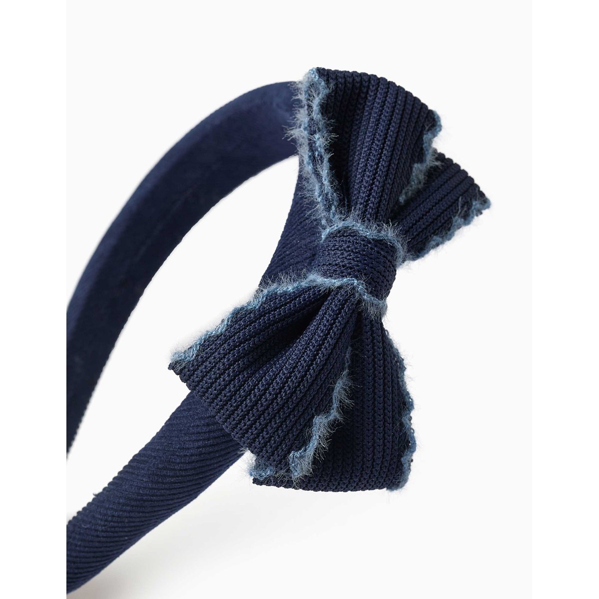 Serre-tête rembourré en velours avec nœud bleu foncé, ZIPPY