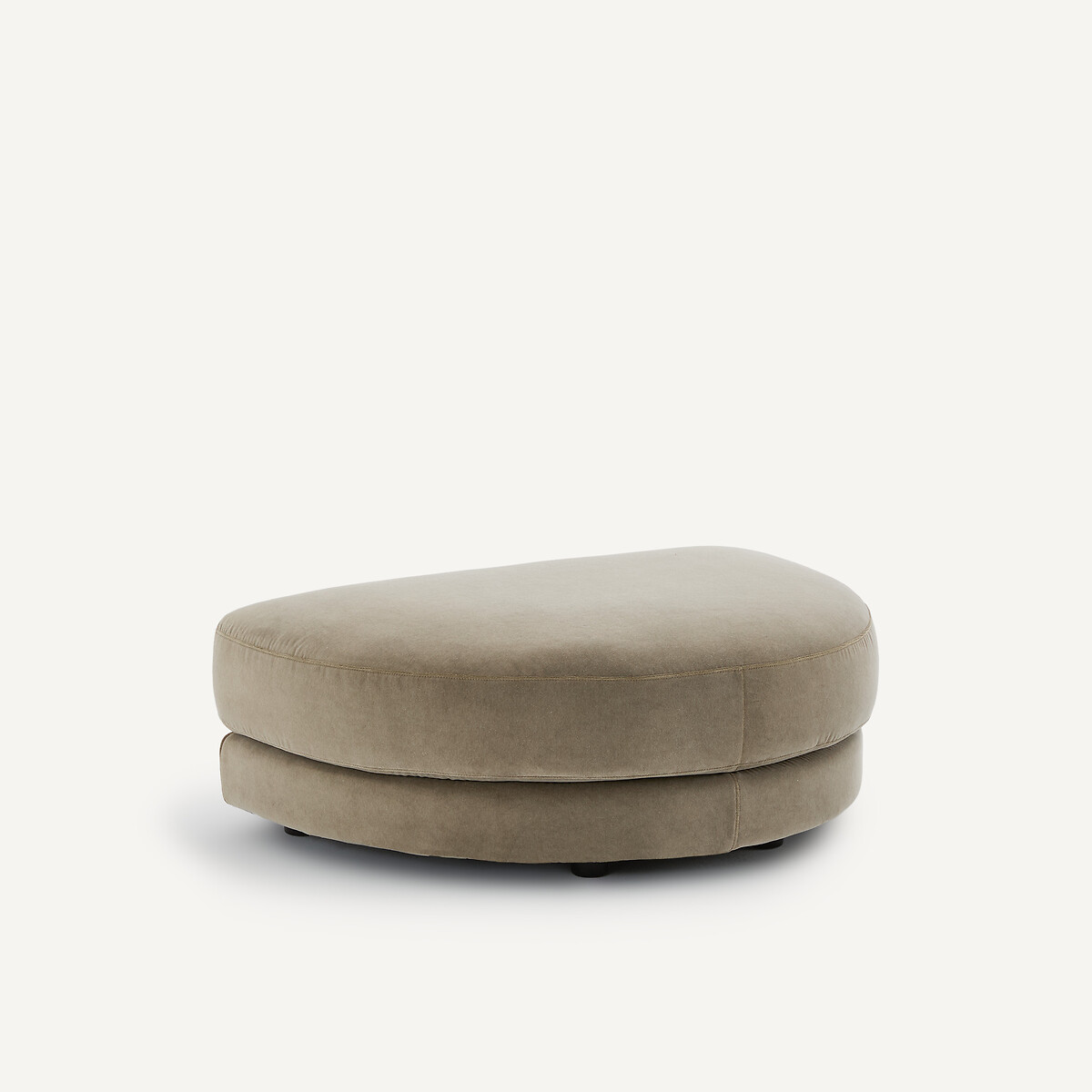Modulaire voetensteun in stonewashed fluweel, TIBERIO grijs shiitaké, AM.PM