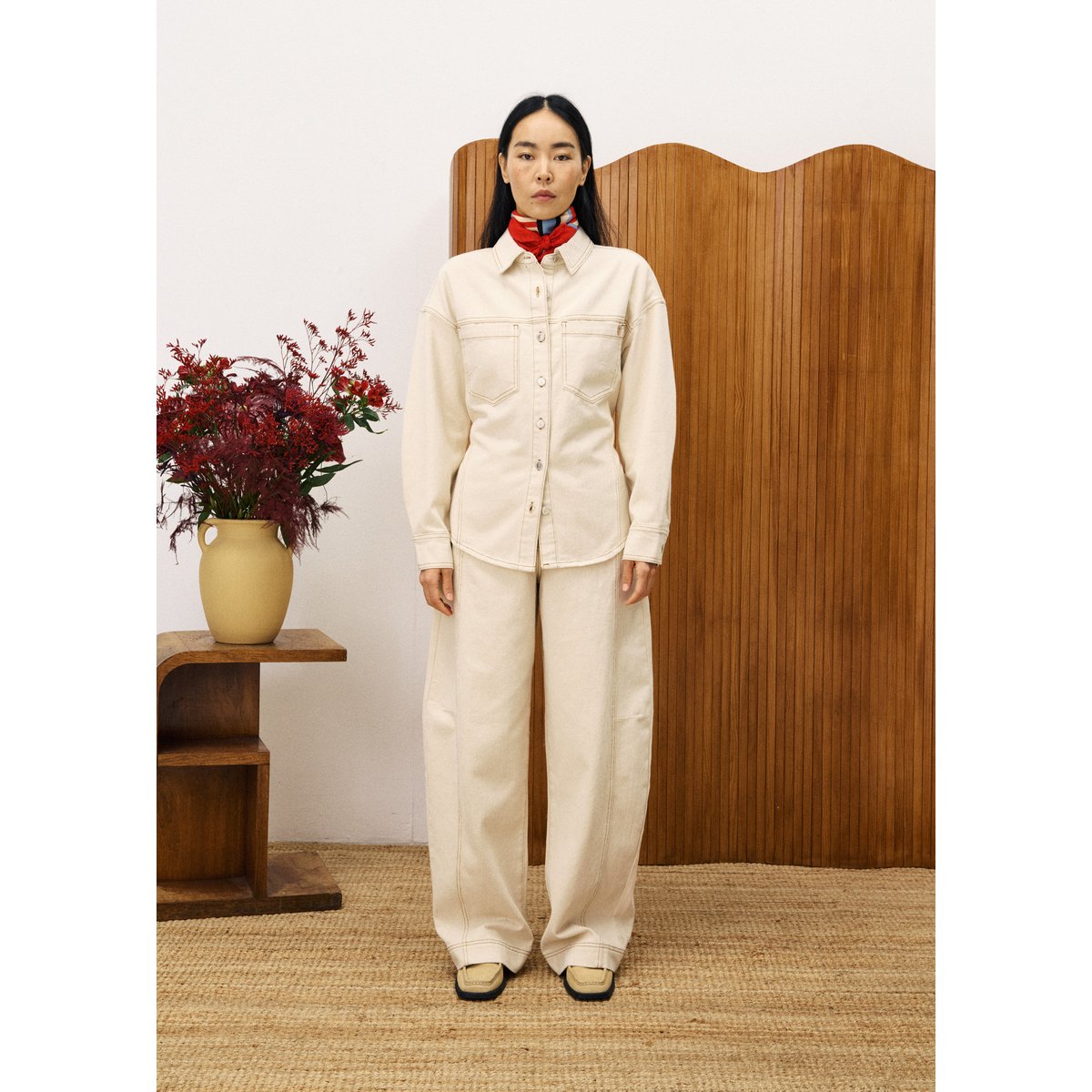Chemise en coton DURAS beige crème, FRNCH