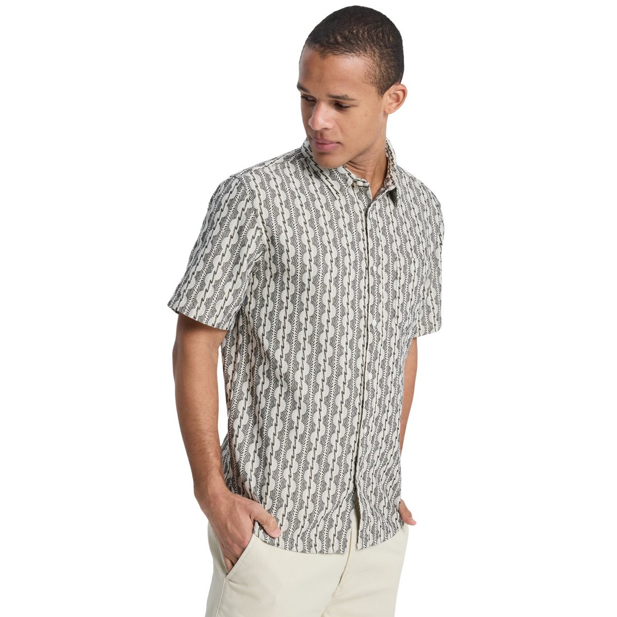 Chemise manches courtes HORIZONS marron bone horizons, QUIKSILVER