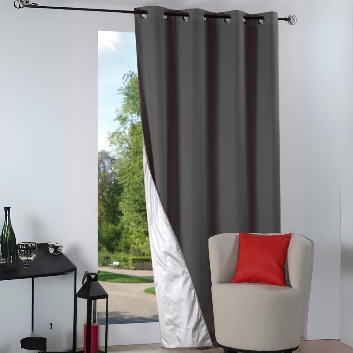 Rideau thermique été gris anthracite, LOVELY CASA