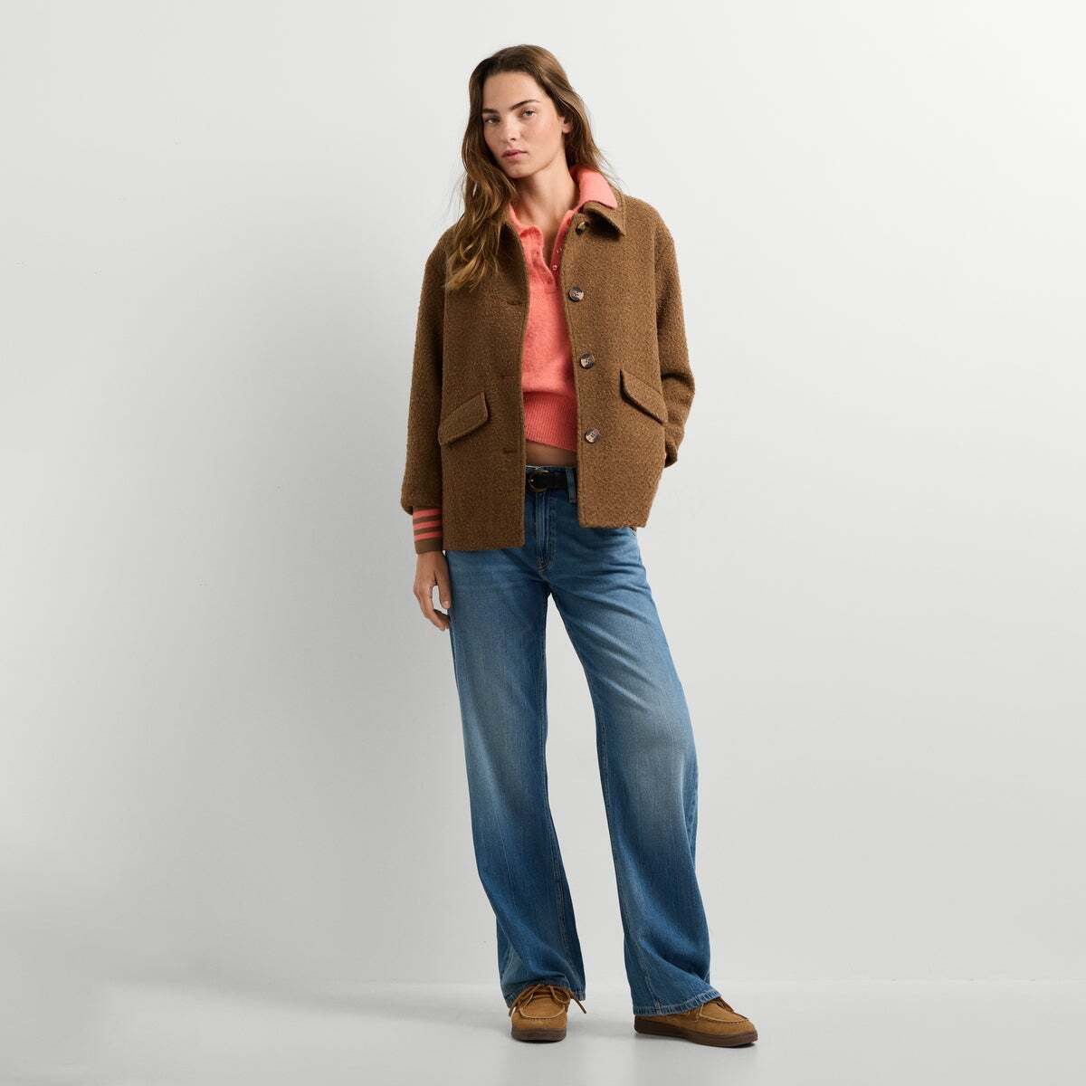 Manteau Court En Bouclé brun brun, PEPE JEANS