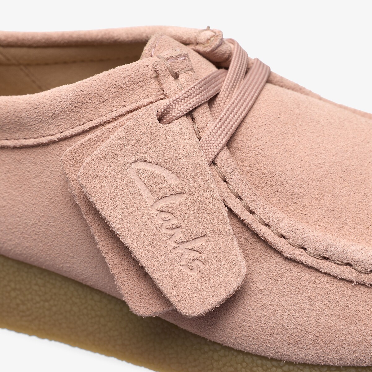 Chaussures Wallabee Evo en cuir suédé rose pale, CLARKS