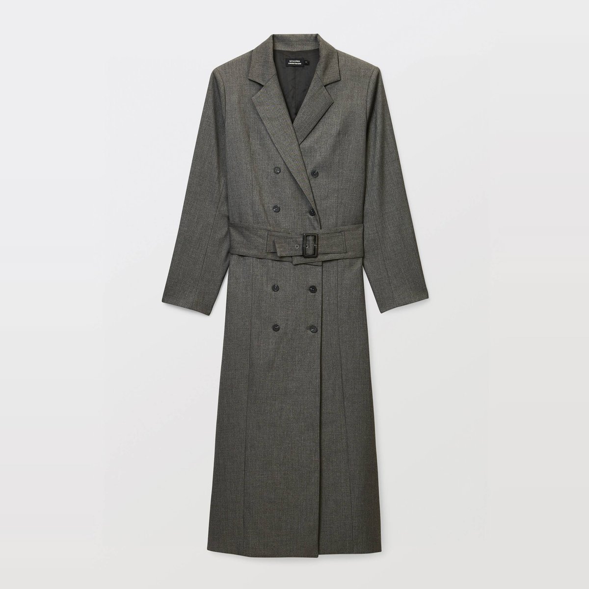 Robe tailleur cintrée unie gris fonce anthracite, MONOPRIX