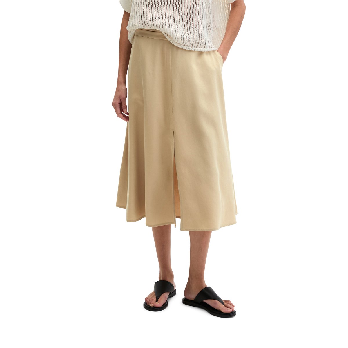 Jupe évasée en TENCEL™ Lyocell beige, MARC O'POLO