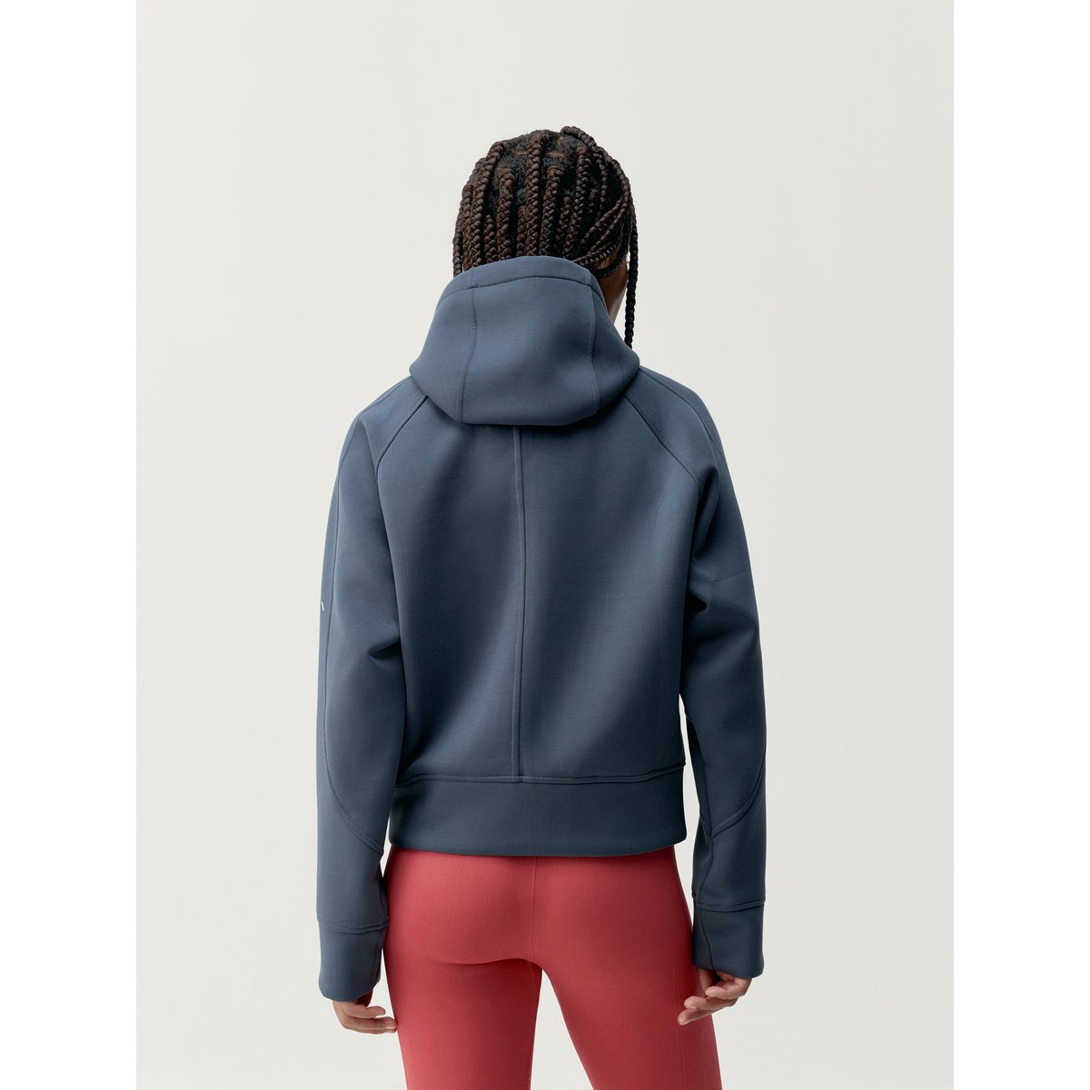 Sweat de sport femme Elsa À capuche avec fermeture éclair séchage rapide bleu acier gris, BORN