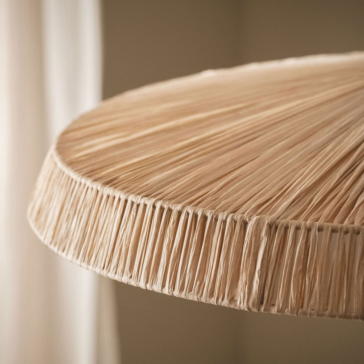Suspension ronde en raphia 75cm- ORBE bois clair, DRAWER
