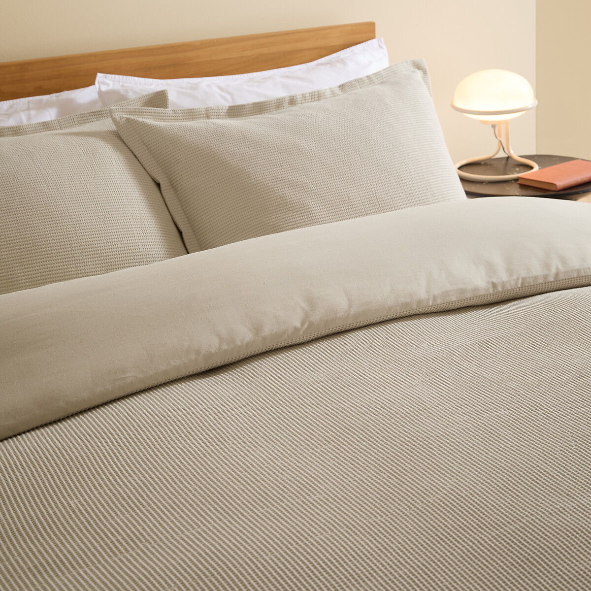MADE.COM Cosy Waffle 100% Cotton Duvet Cover and Pillowcase Set oatmeal, MADE