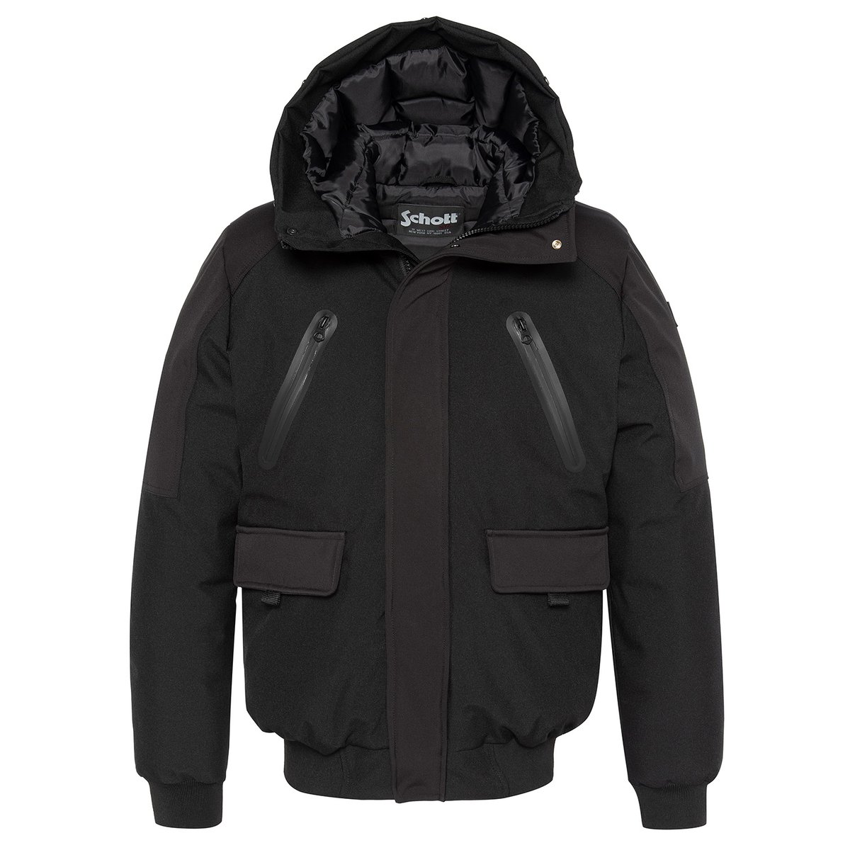 Blouson urban à capuche, soft shell noir, SCHOTT