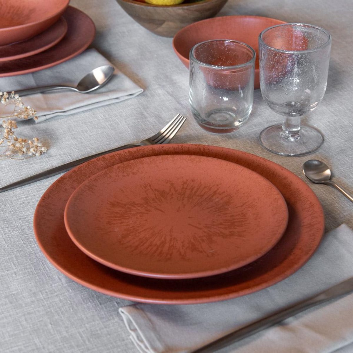 Service d'assiettes 18 pièces Onyx  - ONYX orange, TABLE PASSION