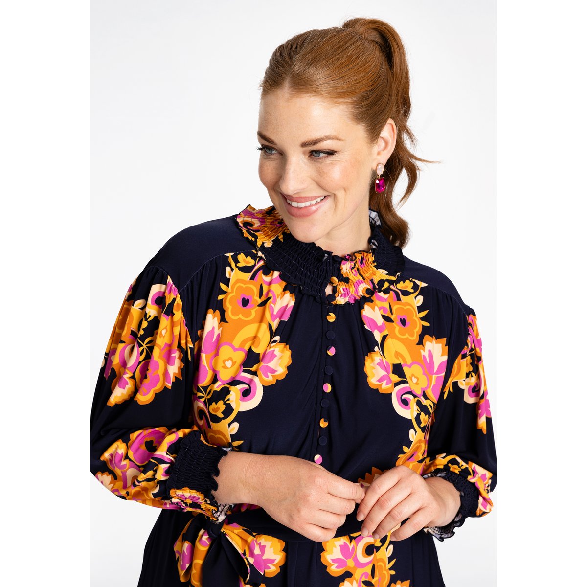 Robe imprimé / imprimée floral bleu, YOEK