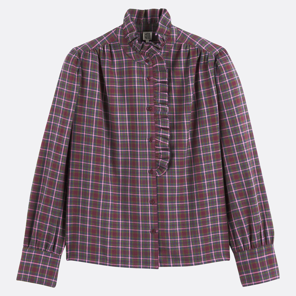 Signatures Charlène Checked Shirt with Victorian Collar multi-coloured checks, LA REDOUTE COLLECTIONS
