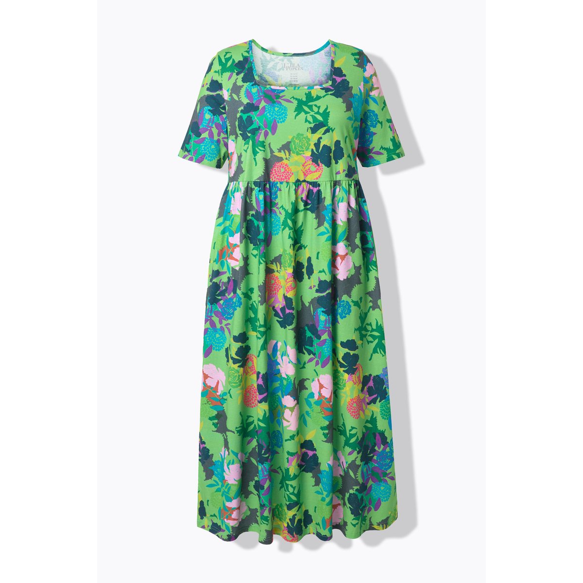 Robe maxi coupe évasée, poches vert pomme, ULLA POPKEN