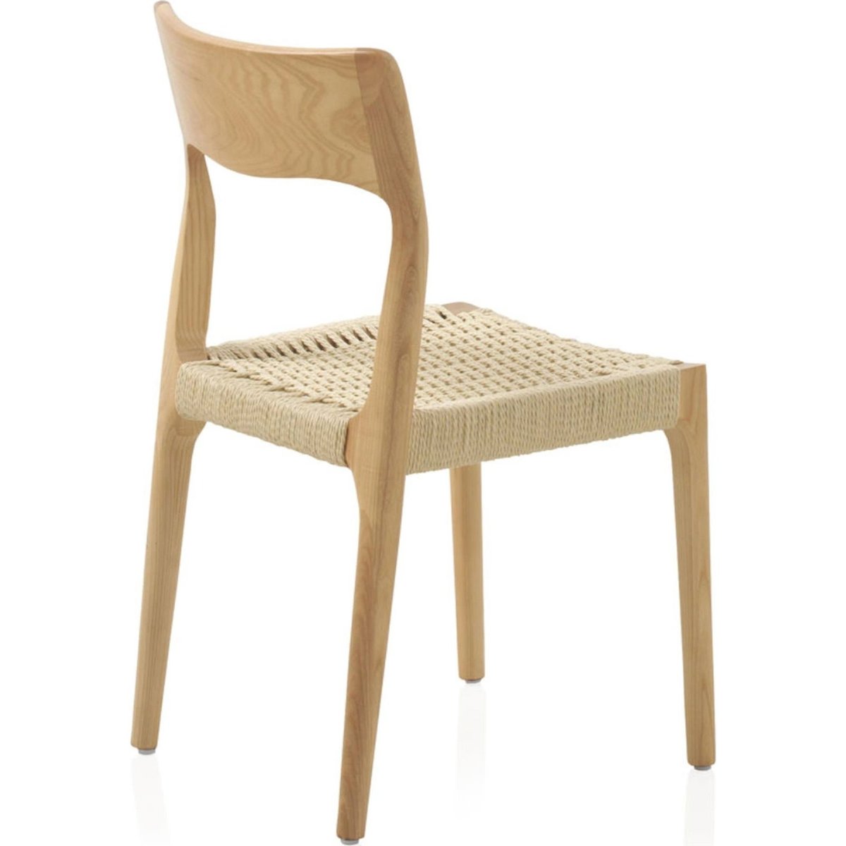 Chaise en frêne, assise tressée (lot de 4) bois naturel et assise beige clair, RECOLLECTION