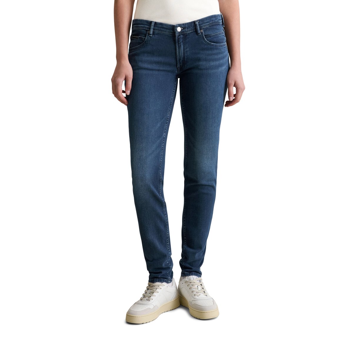 Jeans modèle Alva slim en mélange de coton organique bleu foncé, MARC O’POLO DENIM