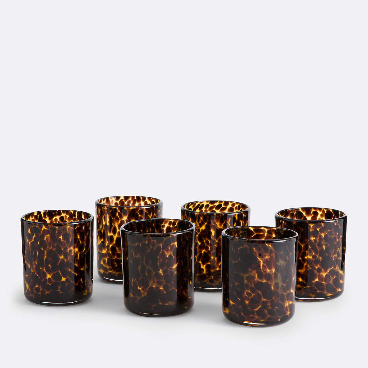 Set of 6 Fauvita Tumbers in Amber Glass brown, LA REDOUTE INTERIEURS