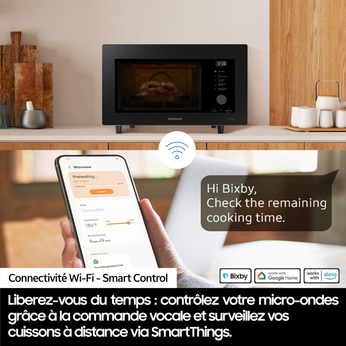 Micro ondes combiné MC32DG7646CKE1 noir couleur unique, SAMSUNG