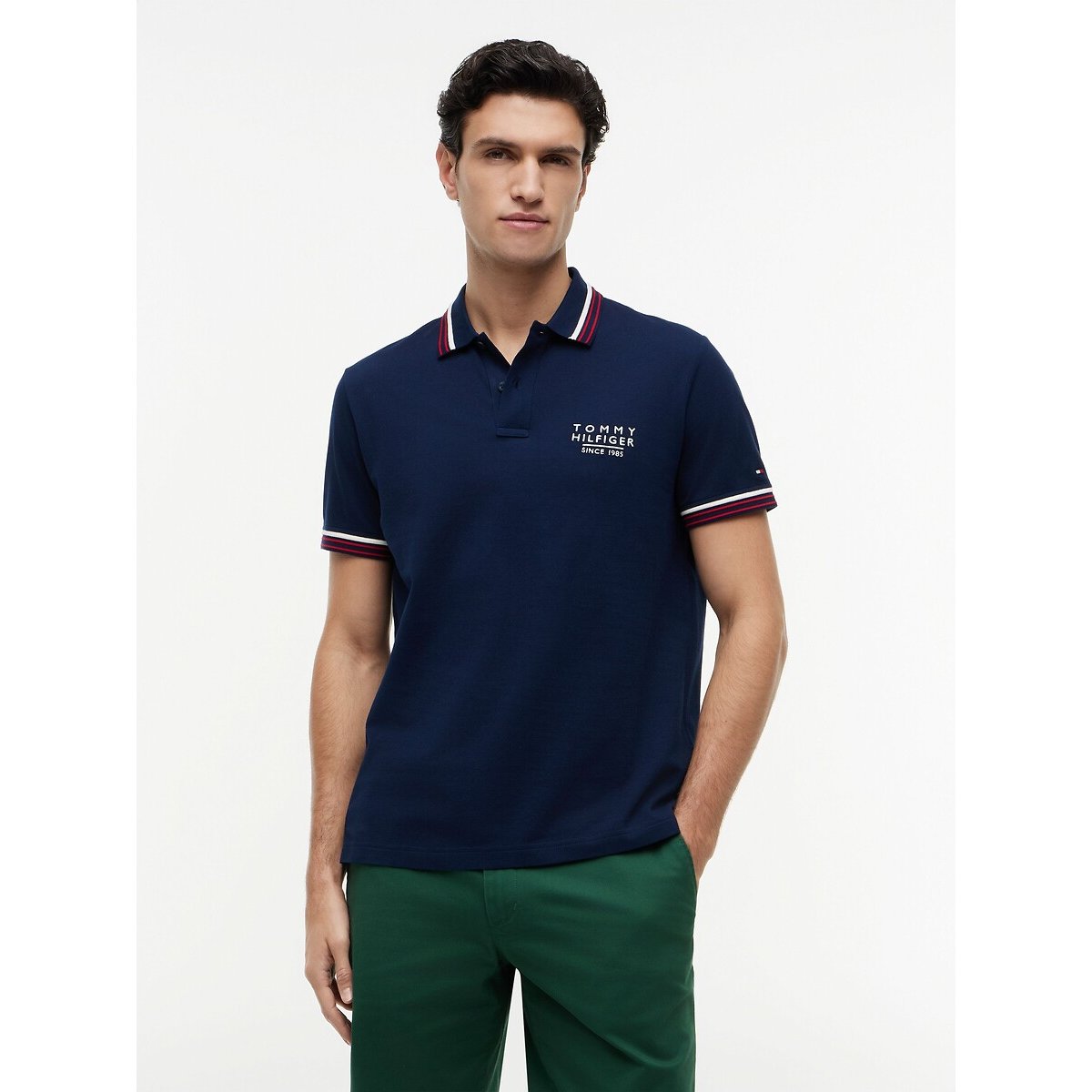 Polo de mangas curtas marinho, TOMMY HILFIGER