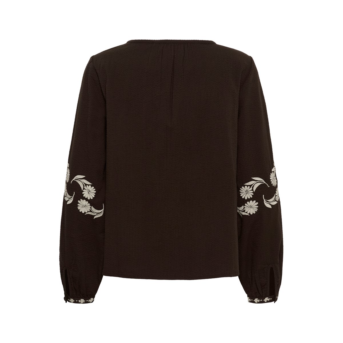 Blouse à manches longues marron java, CREAM