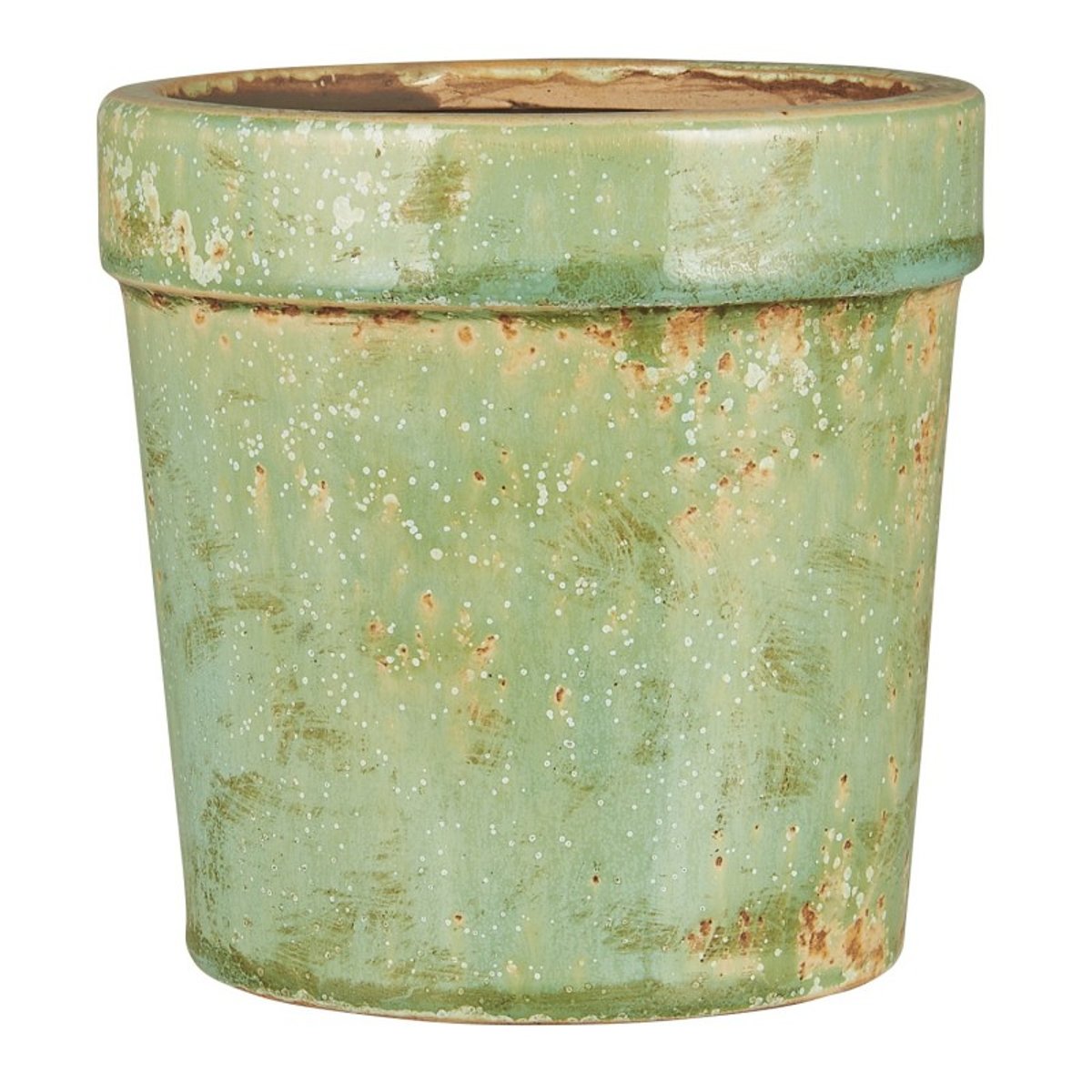 Cache-pot céramique vieillie vert, IB LAURSEN