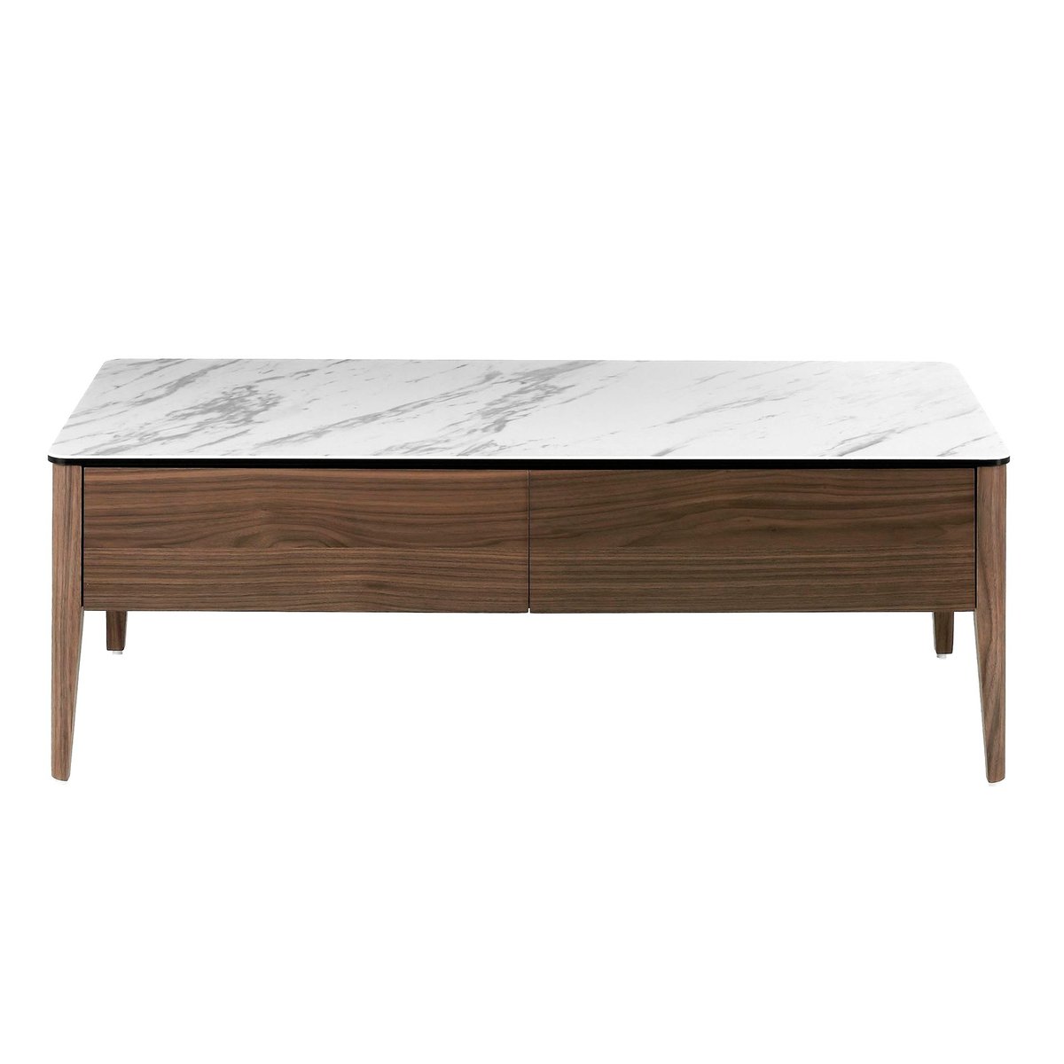 Table basse rectangulaire en porcelaine, marbre et noyer blanc | noyer, ANGEL CERDA