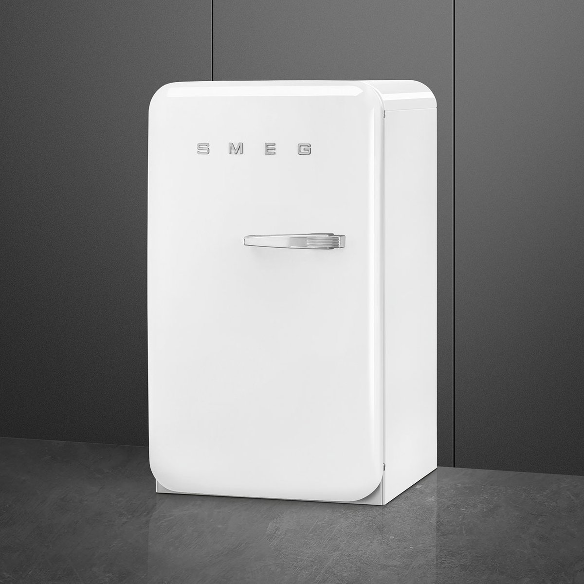 Mini réfrigérateur happy bar 1 porte poignée à droite FAB10 blanc brillant, SMEG
