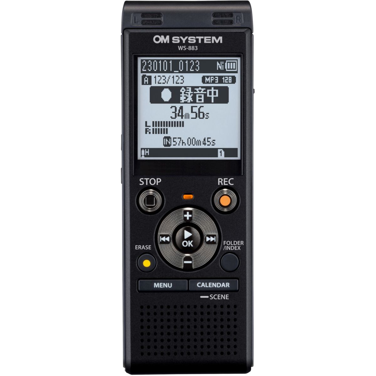Dictaphone WS 883 Noir couleur unique, OM SYSTEM