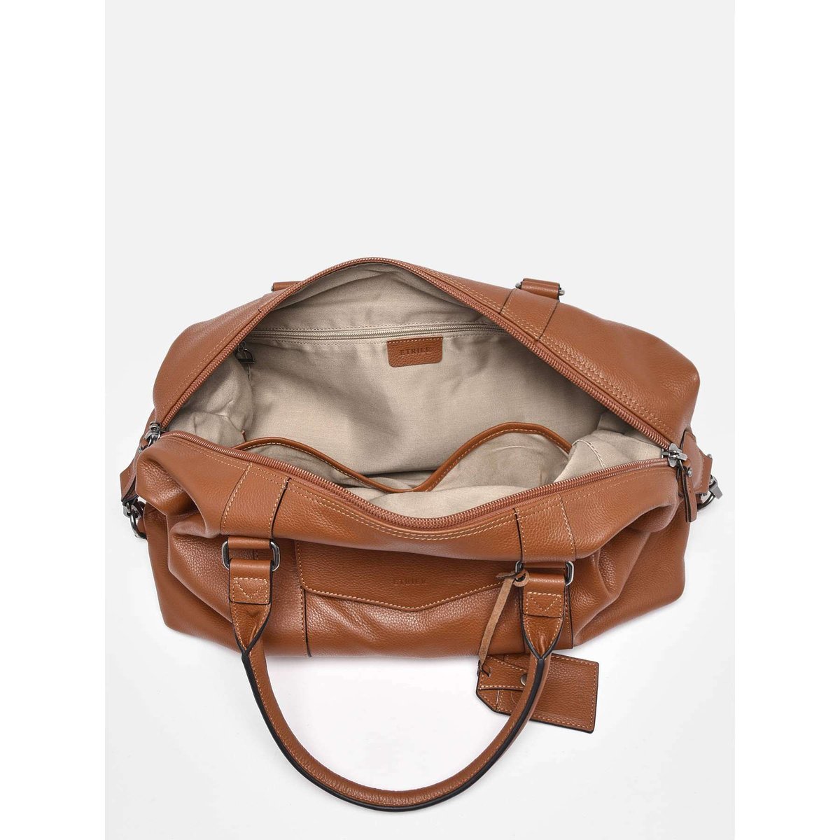 Sac de voyage cabine Flandres en cuir chataigne, ETRIER