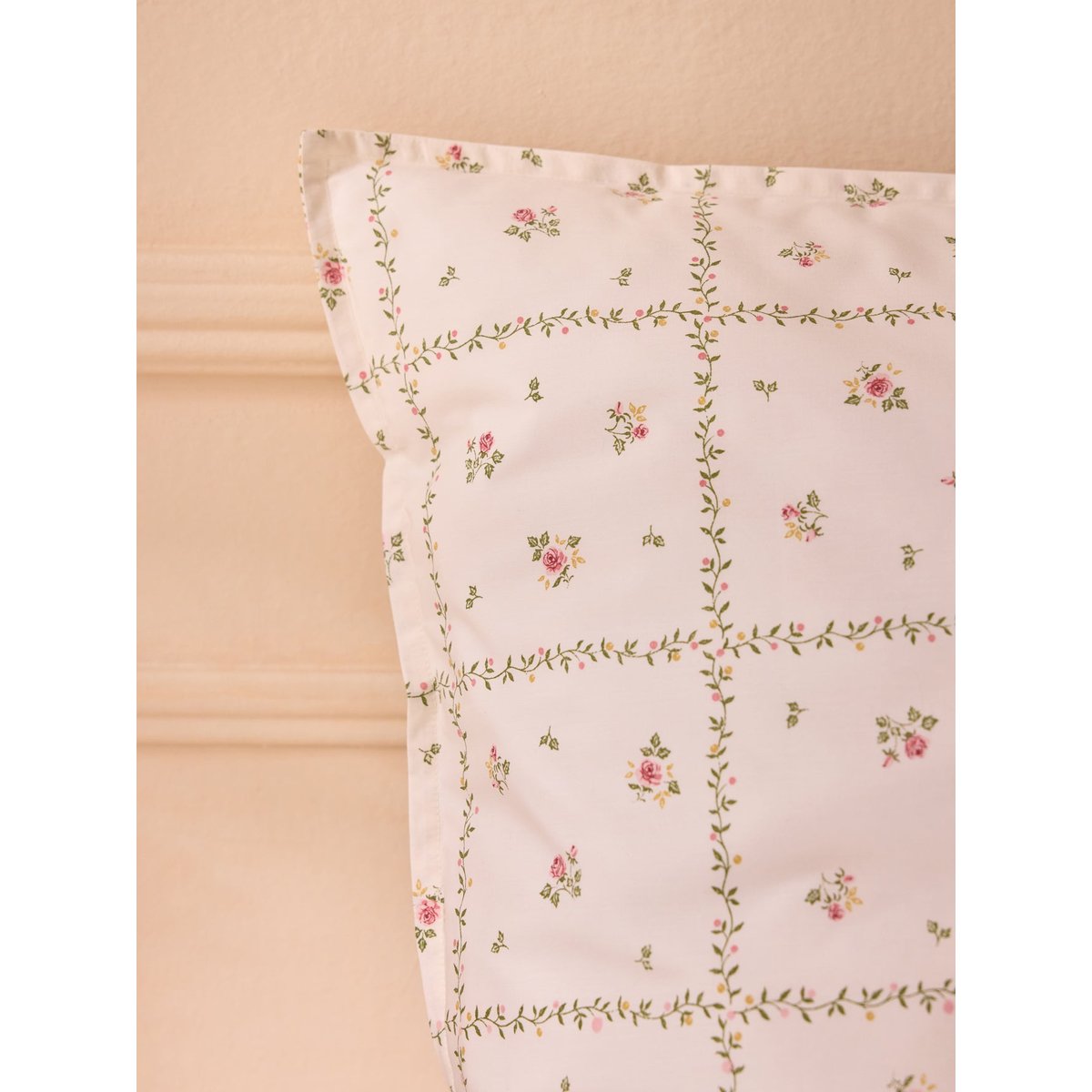 Taie d'oreiller percale de coton "Léopoldine" imprimérime multico, CYRILLUS