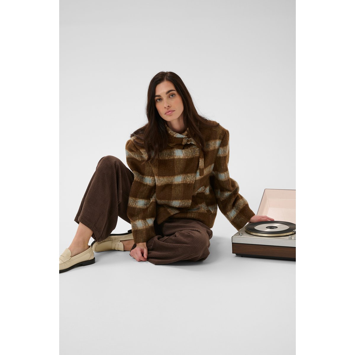 Veste marron brown check, CULTURE