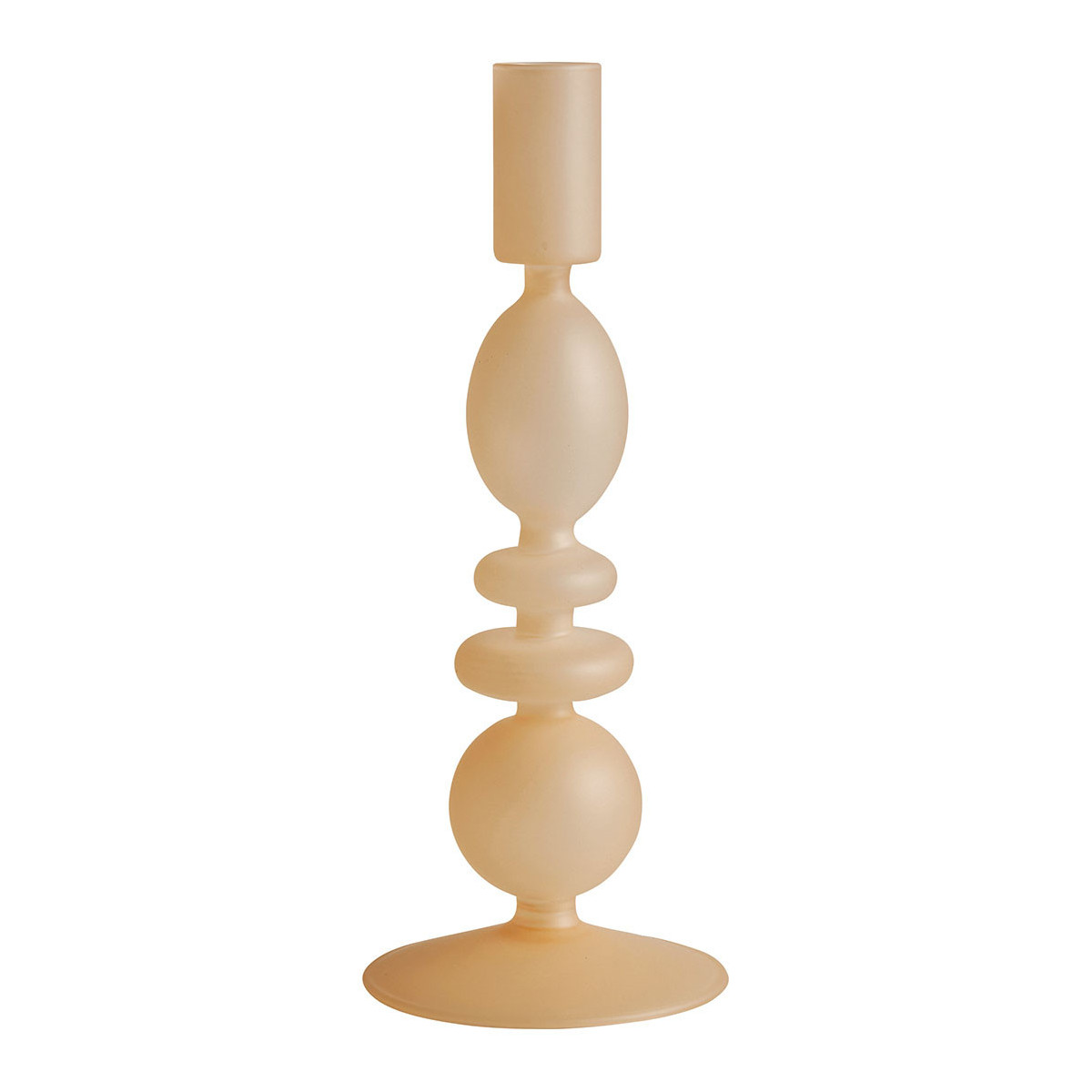 Set de 3 bougeoirs beige givré beige, MATHILDE M