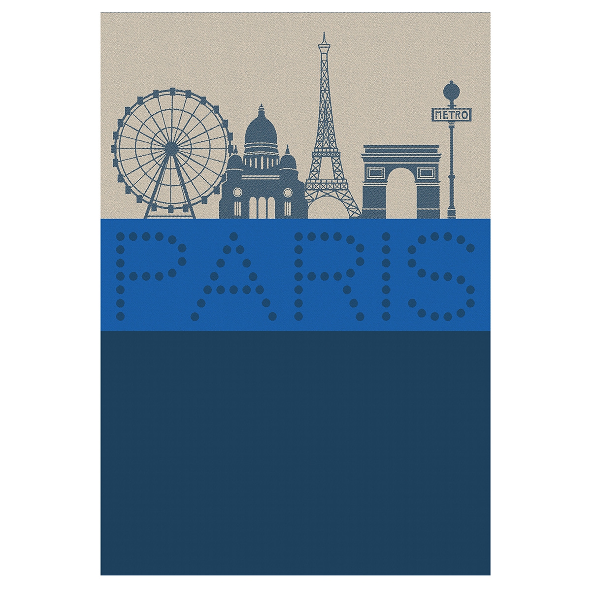 Torchon en Coton, PARIS LUMIÈRE nuit, LE JACQUARD FRANCAIS