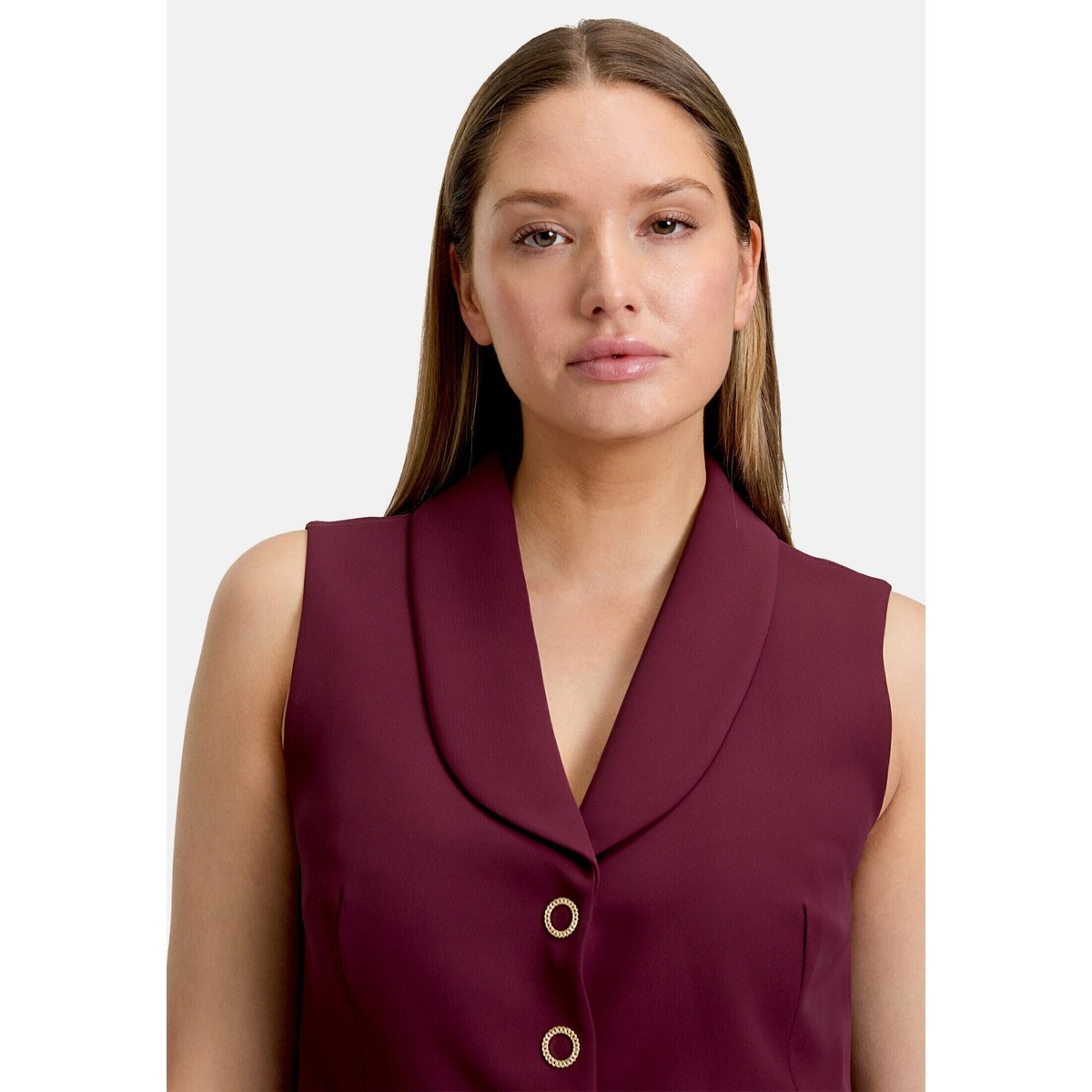 Veste sans manches d'été à col deep dahlia, VERA MONT