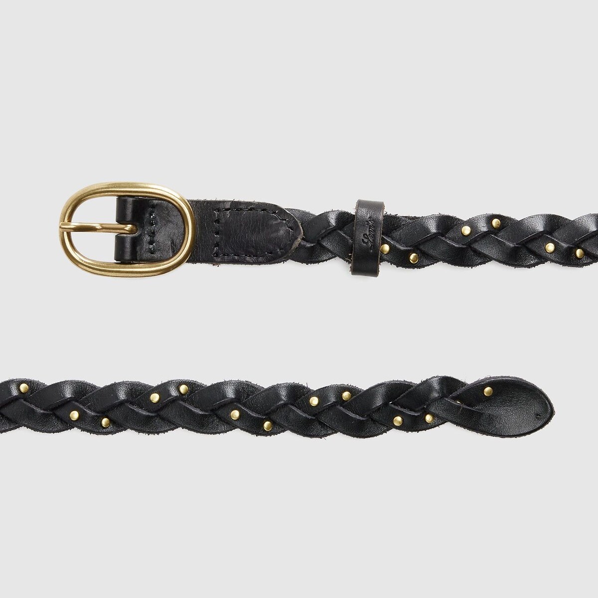 Cinturón de cuero trenzado Taylor marrón, LEVI'S