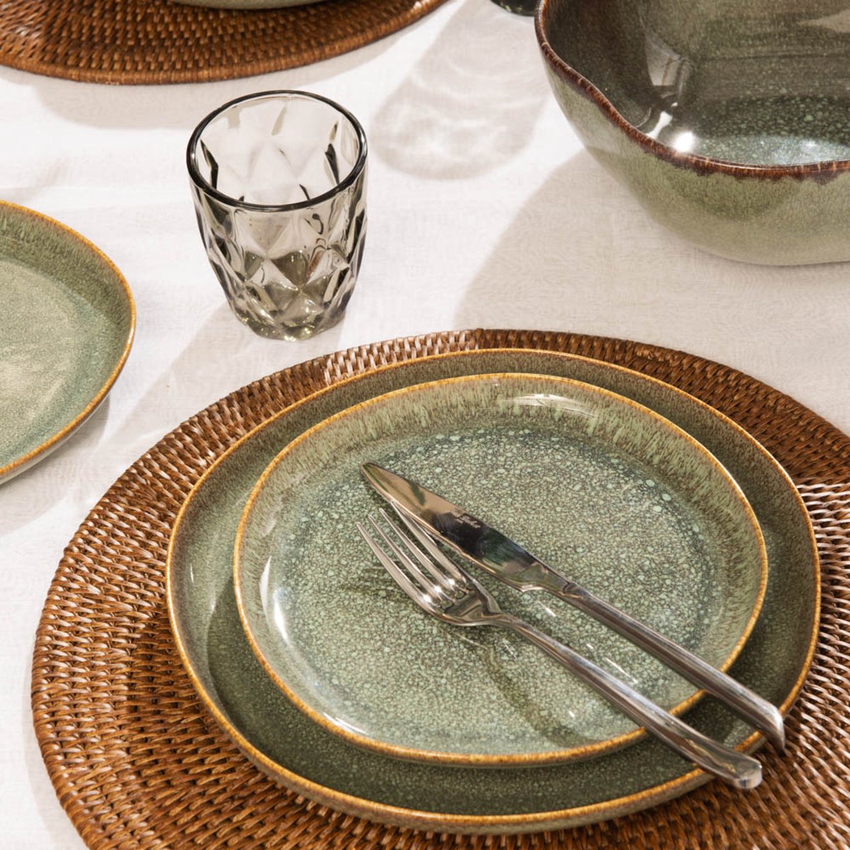 Assiette à dessert Silva 21 cm (lot de 6) - SILVA vert, TABLE PASSION