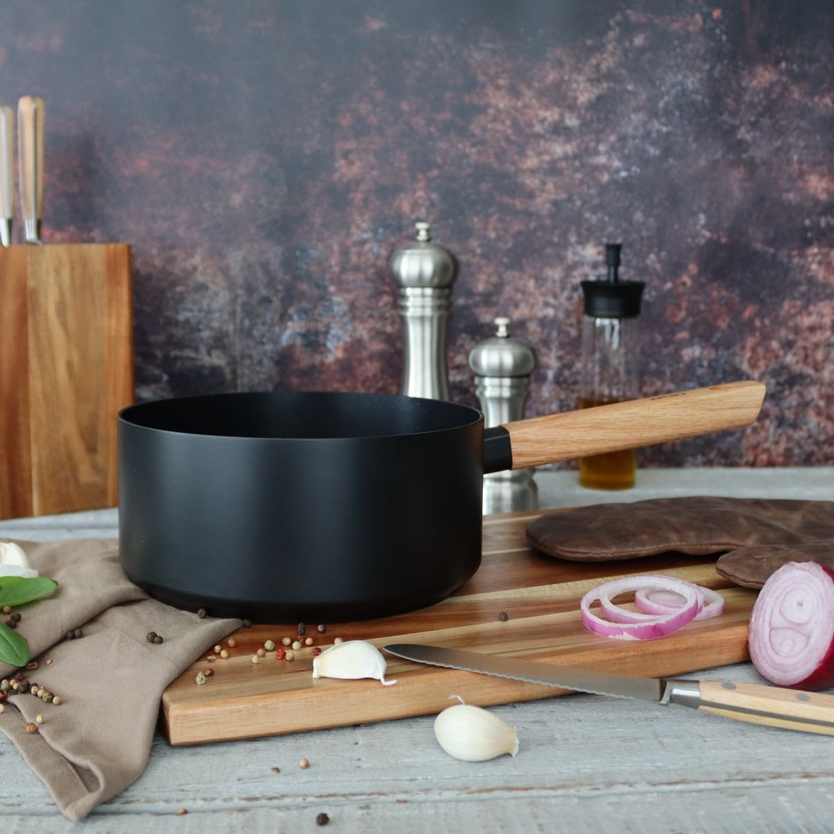 Casserole Ector 20cm naturel-noir, OGO LIVING