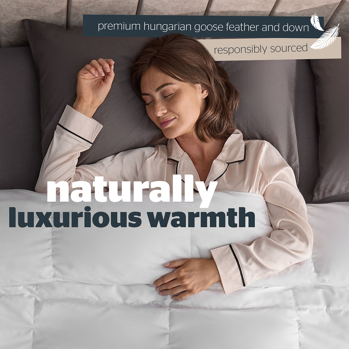 Hungarian Goose Feather Down 10.5 Tog Duvet white, SILENTNIGHT