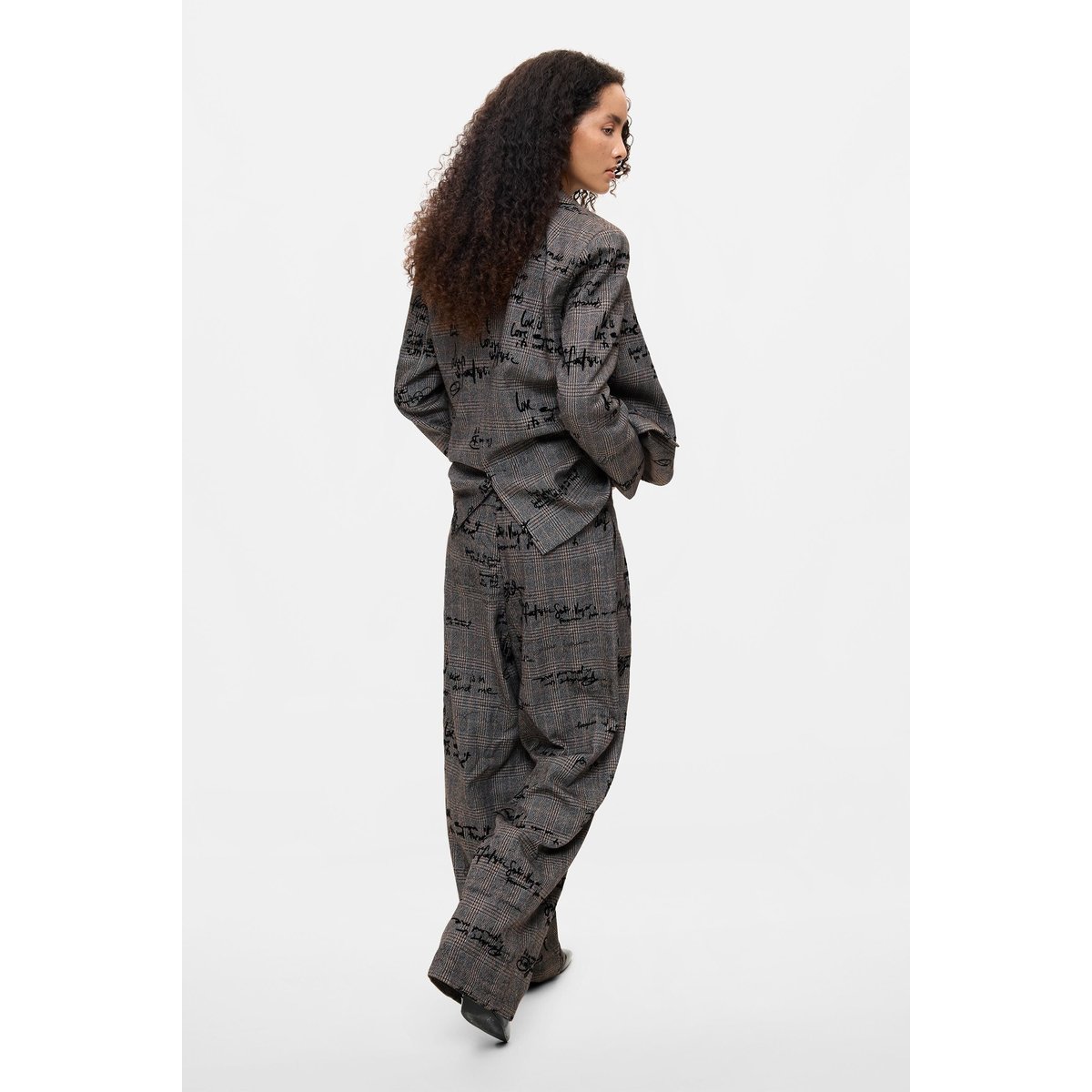 Pantalon long à carreaux noir, DESIGUAL