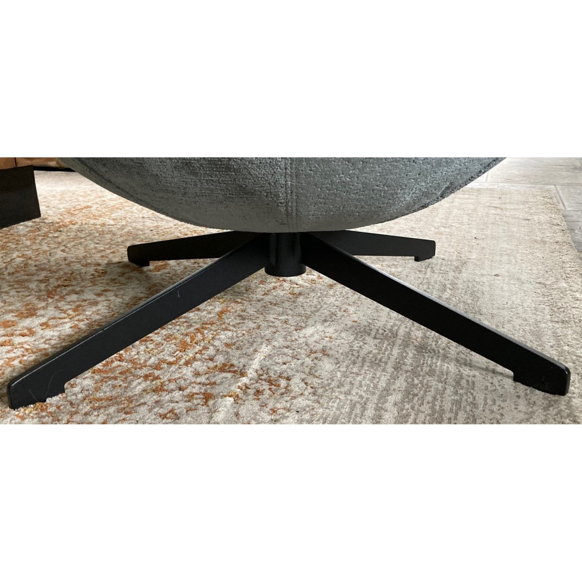 Fauteuil rotatif en velours - SPACE gris bleuté, MATHI DESIGN