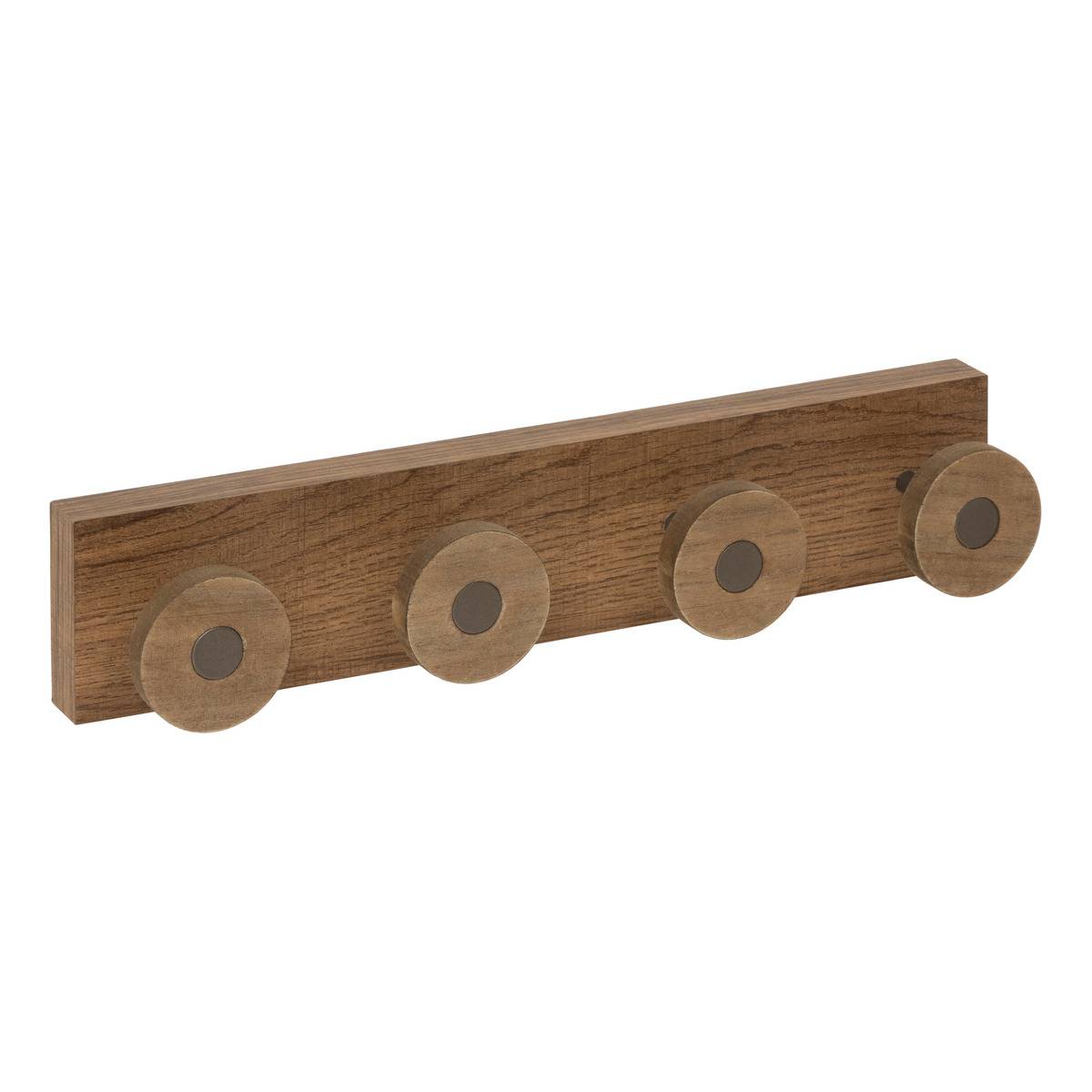 Patère murale 4 crochets en bois design industriel COME marron, 5FIVE SIMPLY SMART